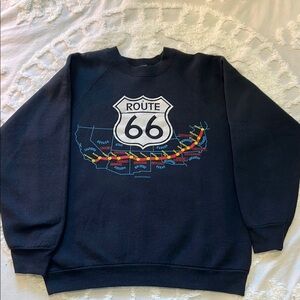 Vintage Route 66 Black Sweatshirt